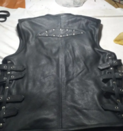 Gothic Punk Tactical Buckle Leather Vest Black - Image 4