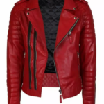 Women’s Genuine Leather Jacket Dark Red