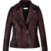 Women’s Genuine Leather Jacket Dark Brown