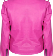 Women’s Genuine Leather Jacket Pink - Image 3