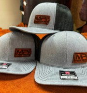 Leather Patch Caps – Custom Logo, Unisex Fit, black and grey