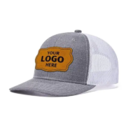 Leather Patch Caps – Custom Logo, Unisex Fit, black and grey - Image 2