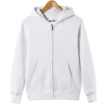 Zipper Hoodies – Full Zip, Soft Fleece, Unisex Fit – Perfect for Printing & Embroidery white